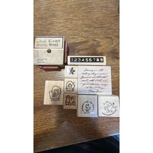 Set of 9 wooden stamps